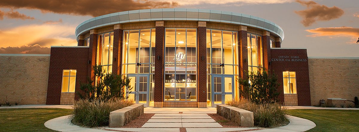 LCU Center for Business at sunset