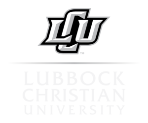 Grayscale LCU logo with wight text below for marketing purposes