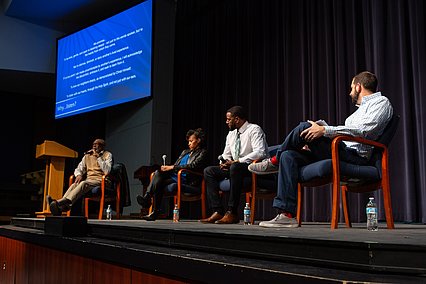 "Why Listen?" panelists onstage