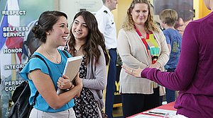 Student at career fair