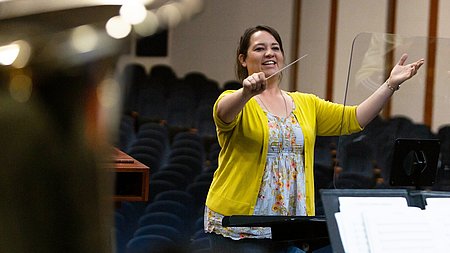 Dr. Townsend directing the band