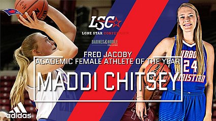 Maddi Chitsey shooting and holding a basketball