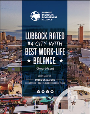 Lubbock rated 4 city with best work-life balance from lubbock economic development alliance by SmartAsset